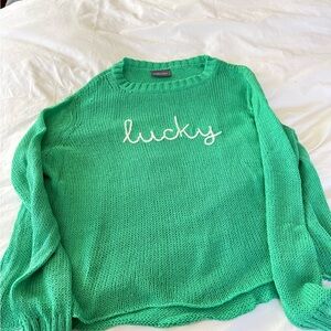 Wooden Ships Vibrant Green 'Lucky' Sweater